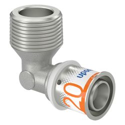 Uponor S-Press Plus Winkelnippel 20mm x R 3/4" MT... UPONOR-1070534 6414905218547 (Abb. 1)