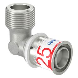Uponor S-Press Plus Winkelnippel 25mm x R 3/4" MT... UPONOR-1070535 6414905218554 (Abb. 1)