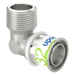 Uponor S-Press Plus Winkelnippel 32mm x R 1" MT... UPONOR-1070537 6414905218578 (Abb. 1)