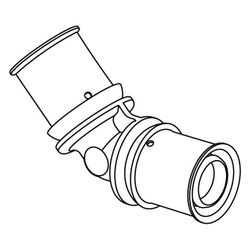 Uponor S-Press Plus Winkel 45 Grad 25x25mm, 1070545... UPONOR-1070545 6414905218653 (Abb. 1)