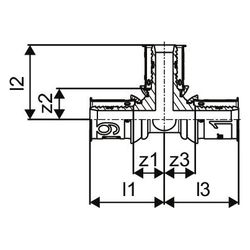 Uponor S-Press Plus T-Stück 20x20x20mm, 1070561... UPONOR-1070561 6414905218813 (Abb. 1)