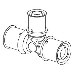 Uponor S-Press Plus T-Stück reduziert 20x16x16mm... UPONOR-1070567 6414905218875 (Abb. 1)