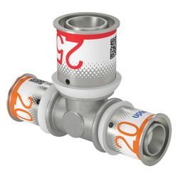 Uponor S-Press Plus T-Stück reduziert 20x25x20mm... UPONOR-1070571 6414905218912 (Abb. 1)