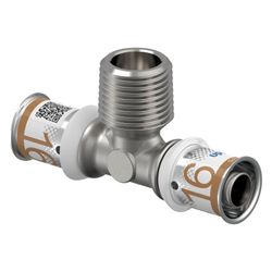 Uponor S-Press Plus T-Stück mit Außengewinde, 16mm x R 1/2" MT-16... UPONOR-1070592 6414905219124 (Abb. 1)