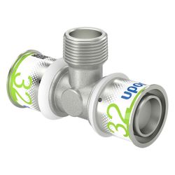Uponor S-Press Plus T-Stück mit Außengewinde, 32mm x R 3/4" MT-32... UPONOR-1070594 6414905219148 (Abb. 1)
