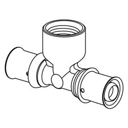 Uponor S-Press Plus T-Stück mit Innengewinde, 25mm x Rp 3/4" FT-25... UPONOR-1070599 6414905219193 (Abb. 1)