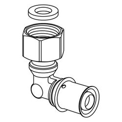 Uponor S-Press Plus Winkelverschraubung IG 20mm x G 3/4", SN... UPONOR-1105819 6414905529766 (Abb. 1)