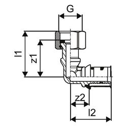 Uponor S-Press Plus Winkelverschraubung IG 20mm x G 3/4", SN... UPONOR-1105819 6414905529766 (Abb. 1)