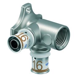 Uponor S-Press Plus Doppel-Wandscheibe 90 Grad lang, 16mm x Rp 1/2" FT-16... UPONOR-1070648 6414905219643 (Abb. 1)