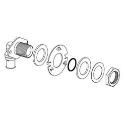 Uponor S-Press Plus Wanddurchführung Eck LWC, 16mm x Rp 1/2" FT, 35mm... UPONOR-1070654 6414905219704 (Abb. 1)