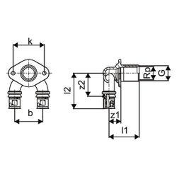 Uponor S-Press PLUS U-Wanddurchführung Eck LWC 16-Rp1/2"FT-16 25... UPONOR-1070655 6414905219711 (Abb. 1)