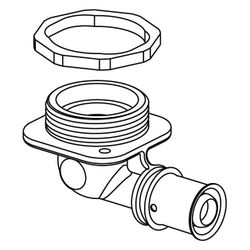 Uponor S-Press Plus Anschlusswinkel flach, 16mm x Rp 1/2" FT... UPONOR-1070657 6414905219735 (Abb. 1)
