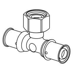 Uponor S-Press Plus SK-T-Stück Geberit, 16mm x G 1/2" FT-16... UPONOR-1070659 6414905219759 (Abb. 1)