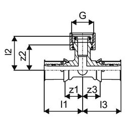 Uponor S-Press Plus SK-T-Stück Geberit, 16mm x G 1/2" FT-16... UPONOR-1070659 6414905219759 (Abb. 1)