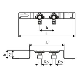 Uponor S-Press Plus Montageeinheit, 16mm x Rp 1/2" FT, c/c 80mm... UPONOR-1070661 6414905219773 (Abb. 1)