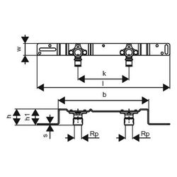 Uponor S-Press Plus Montageeinheit, 16mm x Rp 1/2" FT, c/c 150mm... UPONOR-1070662 6414905219780 (Abb. 1)