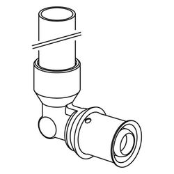 Uponor S-Press Plus HK-Anschlusswinkel plattiert, 16mm x 15CU, 350mm... UPONOR-1070678 6414905219940 (Abb. 1)