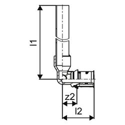 Uponor S-Press Plus HK-Anschlusswinkel plattiert, 16mm x 15CU, 350mm... UPONOR-1070678 6414905219940 (Abb. 1)