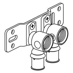 Uponor S-Press Plus HK-Montageplatte Radi, 16mm x Rp 1/2" FT, c/c 50mm... UPONOR-1070684 6414905220007 (Abb. 1)