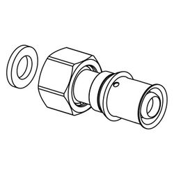 Uponor S-Press Plus Verschraubung IG, 20mm x G 3/4" SN... UPONOR-1070605 6414905219254 (Abb. 1)