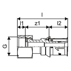Uponor S-Press Plus Verschraubung IG, 20mm x G 3/4" SN... UPONOR-1070605 6414905219254 (Abb. 1)