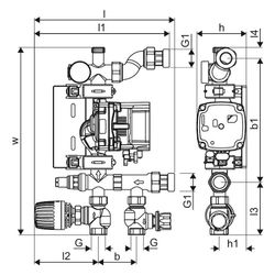 Uponor Fluvia T Pumpengruppe, Push-23-B-W, 1078304... UPONOR-1078304 4021598130128 (Abb. 1)