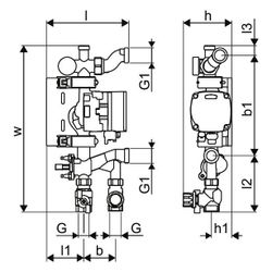 Uponor Fluvia Pumpengruppe, MPG-10-B-W, 1078307... UPONOR-1078307 4021598130159 (Abb. 1)