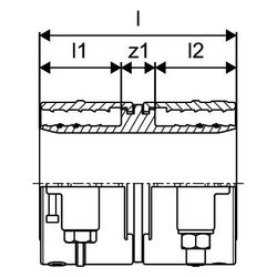 Uponor Ecoflex Kupplung PN 6 125x11,4-125x11,4mm, 1078365... UPONOR-1078365 4021598130241 (Abb. 1)