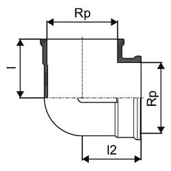 Uponor Ecoflex Winkel, Rp 4" x Rp 4", 1078366... UPONOR-1078366 4021598130258 (Abb. 1)