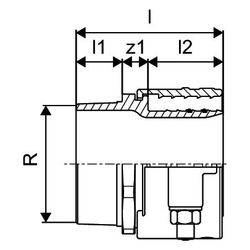 Uponor Ecoflex Übergangsnippel PN 6, 125x11,4mm x R 4"... UPONOR-1078368 4021598130272 (Abb. 1)