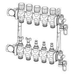 Uponor Vario M-Verteiler mit Durchflussmesser FM, 2x G 3/4" Eurokonus... UPONOR-1085944 4021598133730 (Abb. 1)
