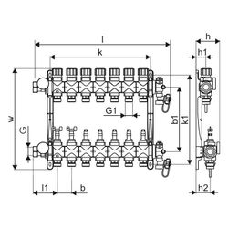 Uponor Vario M-Verteiler mit Durchflussmesser FM, 2x G 3/4" Eurokonus... UPONOR-1085944 4021598133730 (Abb. 1)