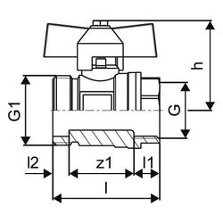 Uponor Vario Kugelhahn Set G 3/4" x G 1" , 1086558... UPONOR-1086558 4021598135390 (Abb. 1)