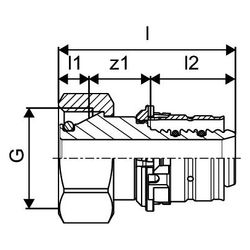 Uponor Uni-X S-Press Verschraubung Eurokonus, 20x3/4" FT Eurokonus... UPONOR-1087281 4021598149298 (Abb. 1)