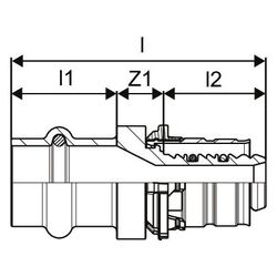 Uponor S-Press Kupplung auf Edelstahl/CU V 16-15CU-SST... UPONOR-1090678 6414905221035 (Abb. 1)