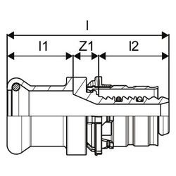 Uponor S-Press Kupplung auf Edelstahl/CU M 20-22CU-SST... UPONOR-1090683 6414905221080 (Abb. 1)
