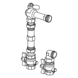 Uponor Vario Wassermengenzähler-Anschlussset vertikal G 1", 130mm... UPONOR-1090729 6414905221325 (Abb. 1)