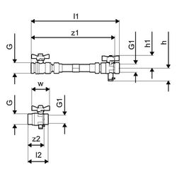 Uponor Vario Wassermengenzähler-Anschlussset horizontal G 3/4", 110mm... UPONOR-1090730 6414905221349 (Abb. 1)