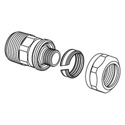 Uponor Ecoflex Übergangsnippel PN 10, 20x2,8mm x 3/4"... UPONOR-1091505 6414905222896 (Abb. 1)