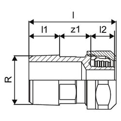 Uponor Ecoflex Übergangsnippel PN 10, 20x2,8mm x 3/4"... UPONOR-1091505 6414905222896 (Abb. 1)
