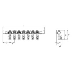 Uponor Combi Port M-Pro Kugelhahnschiene Bottom, x7, DN 20, MT/FT... UPONOR-1093811 6414905231416 (Abb. 1)