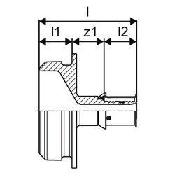 Uponor RS Adapter S-Press Plus, 25mm x RS2, 1095819... UPONOR-1095819 6414905480128 (Abb. 1)
