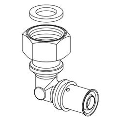 Uponor S-Press Plus Winkelverschraubung IG 16mm x G 3/4", SN... UPONOR-1105818 6414905529759 (Abb. 1)