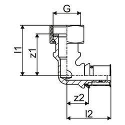Uponor S-Press Plus Winkelverschraubung IG 16mm x G 3/4", SN... UPONOR-1105818 6414905529759 (Abb. 1)