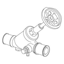 Uponor S-Press Plus Schrägsitzventil mit Rückflussverhinderer, DN 32, 32mm... UPONOR-1119317 6414905560011 (Abb. 1)