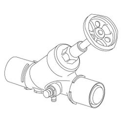 Uponor S-Press Schrägsitzventil mit Rückflussverhinderer, DN 32, 40mm... UPONOR-1119318 6414905560028 (Abb. 1)