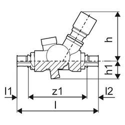 Uponor S-Press Plus Zirkulationsventil DN 20 16mm, 1119319... UPONOR-1119319 6414905560035 (Abb. 1)