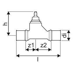 Uponor S-Press Plus Unterputzventil, DN 15, 16mm, 1119321... UPONOR-1119321 6414905560059 (Abb. 1)
