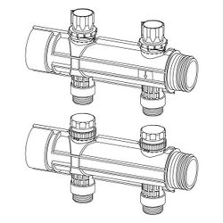 Uponor Magna Verteilersegment mit Ventil 2x3/4" Eurokonus... UPONOR-1121533 6414905660384 (Abb. 1)