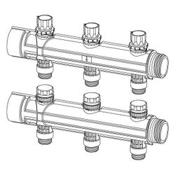 Uponor Magna Verteilersegment mit Ventil 3x3/4" Eurokonus... UPONOR-1121534 6414905660391 (Abb. 1)